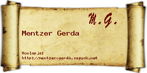 Mentzer Gerda névjegykártya